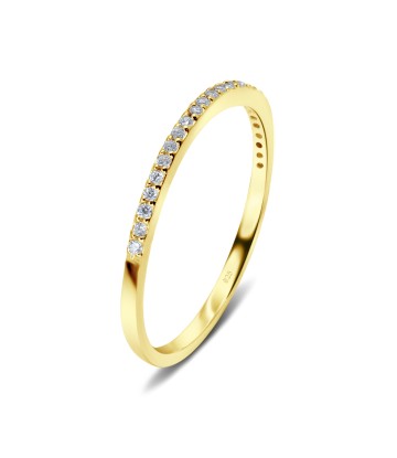 Gold Plated CZ Silver Ring NSR-2422-GP